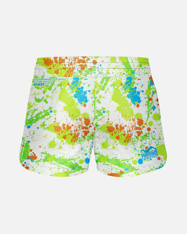 Phantom Athletics MMA Shorts Fusion Splatter - Wit/Neon