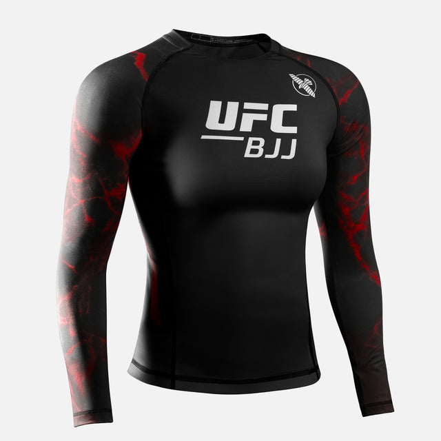Hayabusa x UFC BJJ Rashguard Lange Mouwen Dames - Zwart/Rood