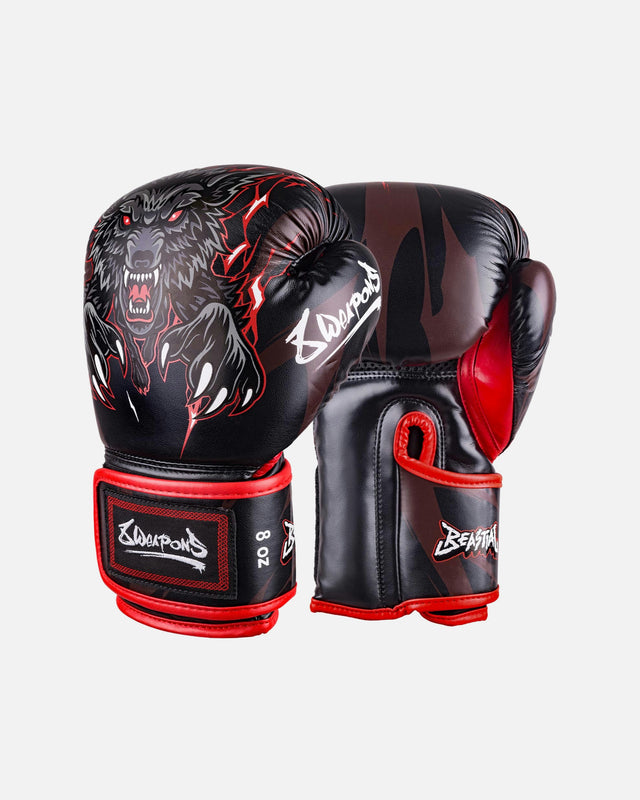 8 WEAPONS Bokshandschoenen Beastial Wolf Kinderen - Zwart/Rood