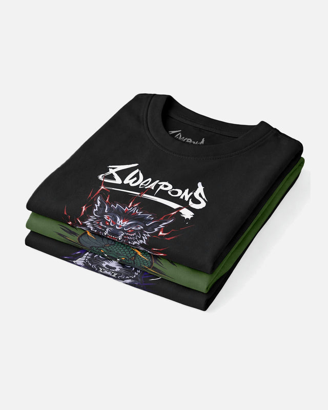 8 WEAPONS T-shirt Beastial Wolf – Black/Red