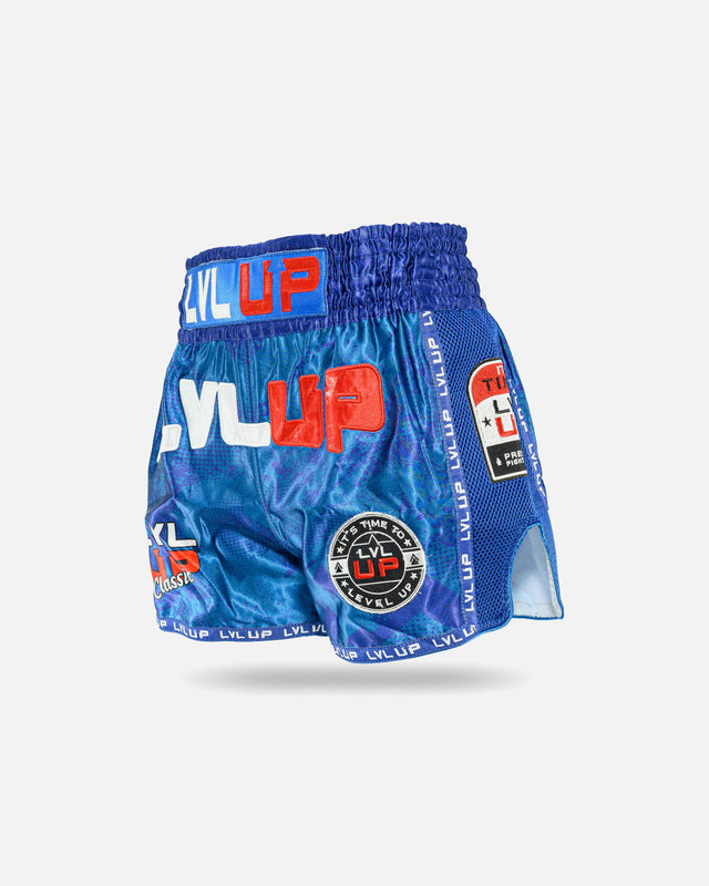 Spodenki Muay Thai LVL UP Stadium – Niebieskie