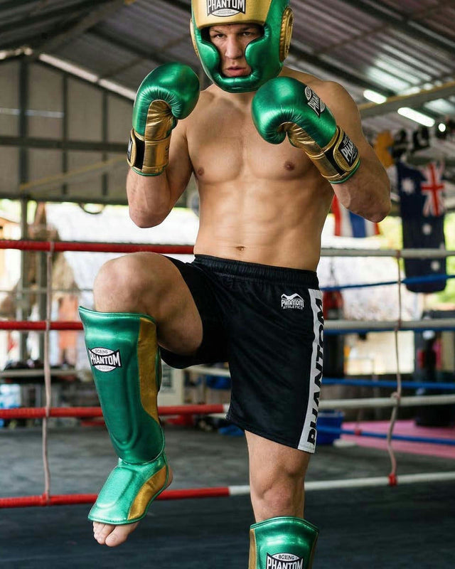 Ochraniacze na piszczele Phantom Athletics Mexico – Zielone/Złote