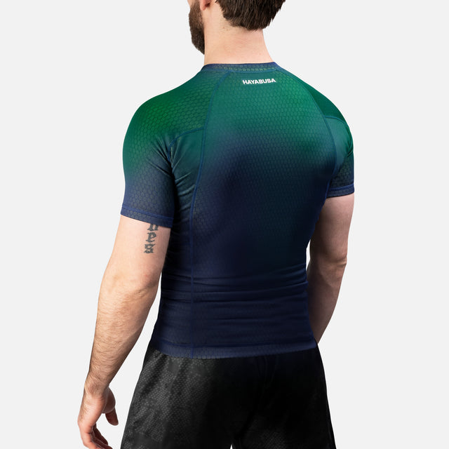 Hayabusa Rashguard Fusion Short Sleeve – Blue/Green
