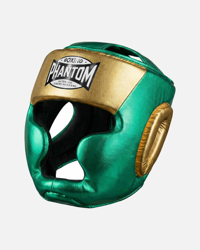 Kask bokserski Phantom Athletics Mexico Full Face – Zielony/Złoty