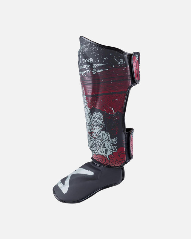 8 WEAPONS Shin guards Hanuman Yant – Black/Red