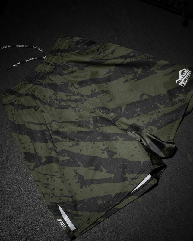 Phantom Athletics MMA Shorts EVO Tiger Camo - Legergroen