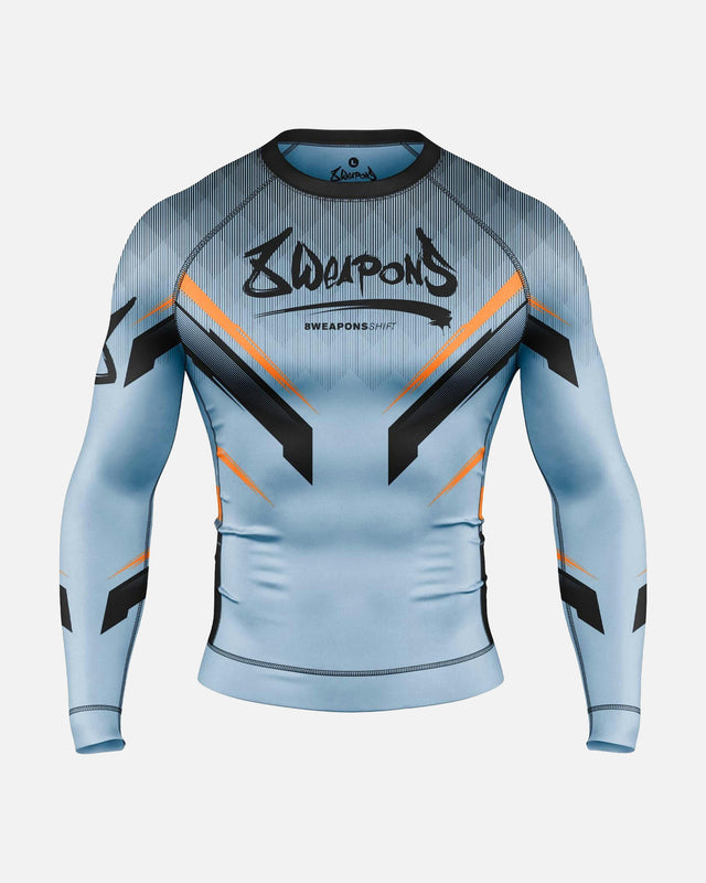 8 WEAPONS Rashguard Shift - Ijsgrijs/Oranje