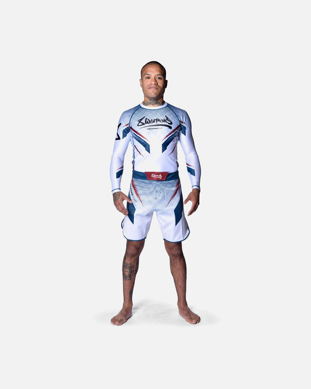 8 WEAPONS Rashguard Shift – White/Navy/Red