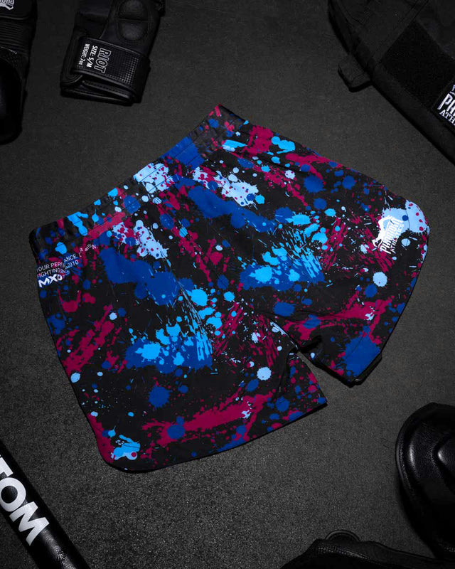 Pantaloni scurți MMA Phantom Athletics Fusion Splatter – Albastru