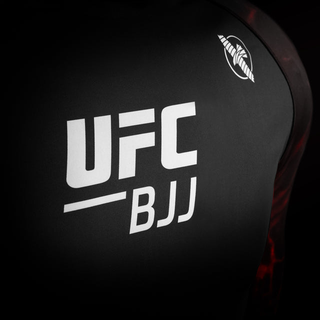 Hayabusa x UFC BJJ Rashguard Long Sleeves – Black/Red