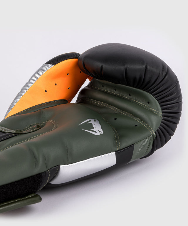 Venum Elite Boxing gloves – Black/Silver/Khaki
