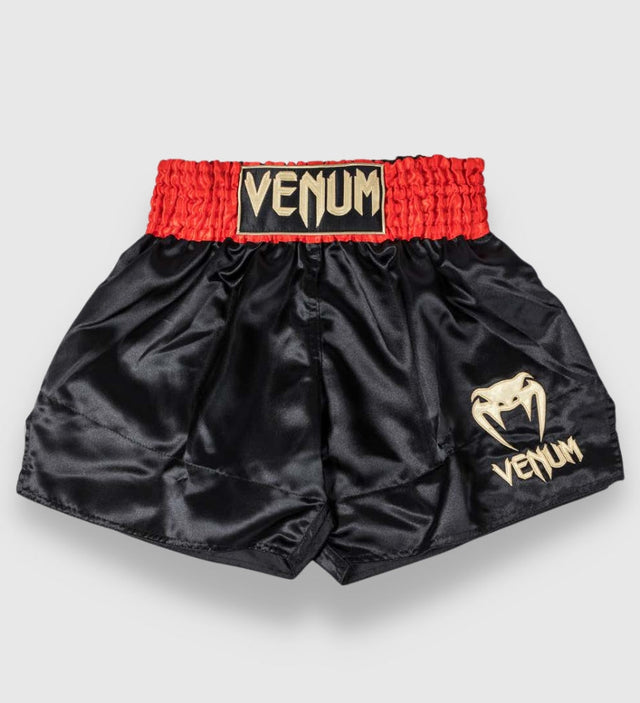 Spodenki do kickboxingu Venum Classic 2.0 – Czarne/Czerwone/Złote