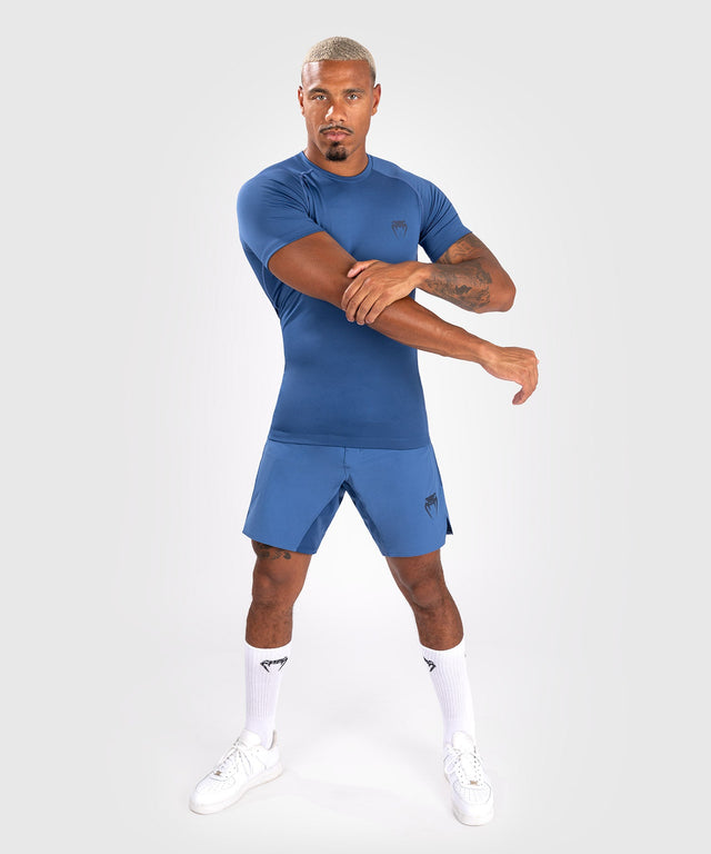 Venum Rashguard Contender Short Sleeves - Blue - Rashguard
