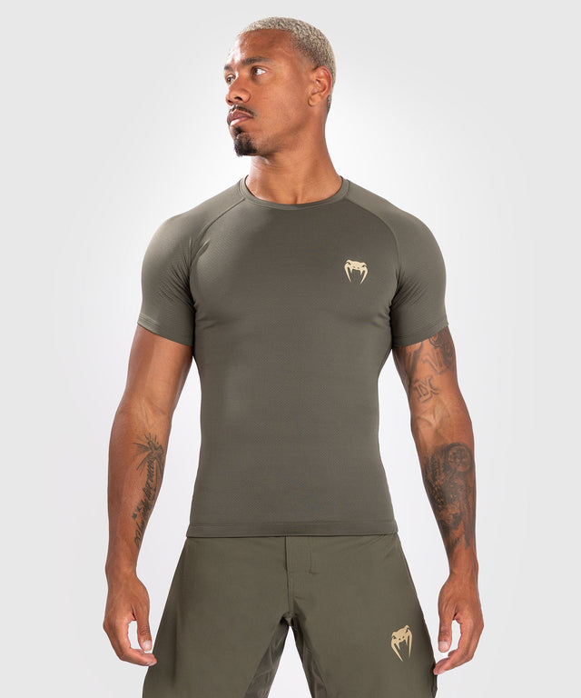 Rashguard Venum Contender Krótki Rękaw – Khaki Zielony