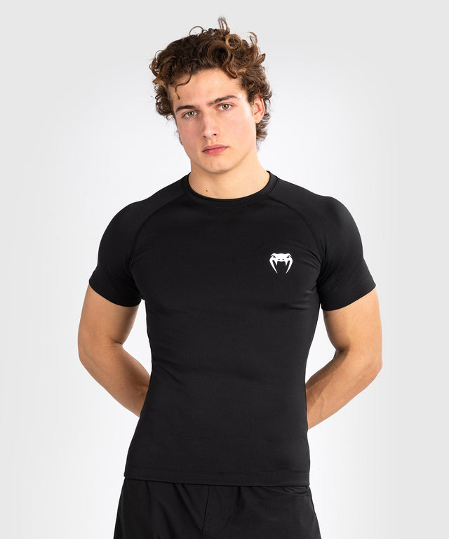Venum Rashguard Contender Short Sleeves - Black/White - Rashguard