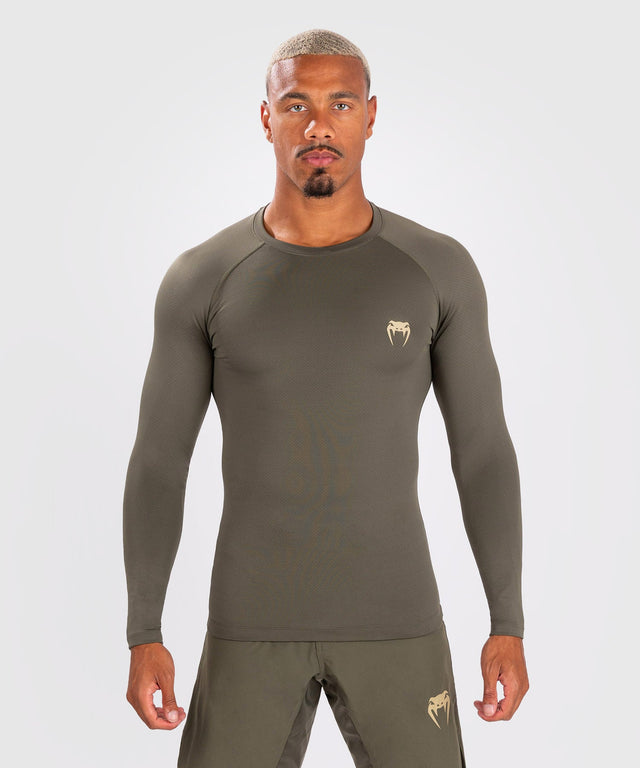 Venum Rashguard Contender Long Sleeves - Khaki Green - Rashguard