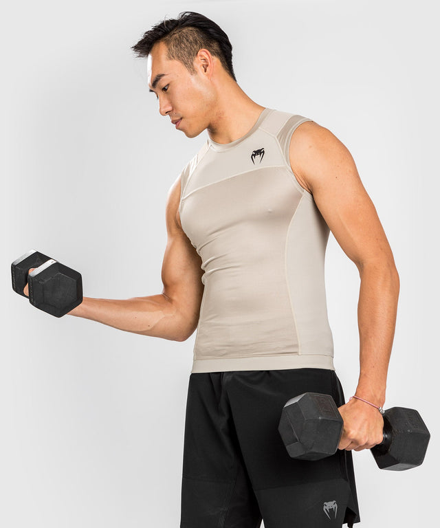 Venum Rashguard G-Fit Air Bez rękawów - Piaskowy - Koszulka