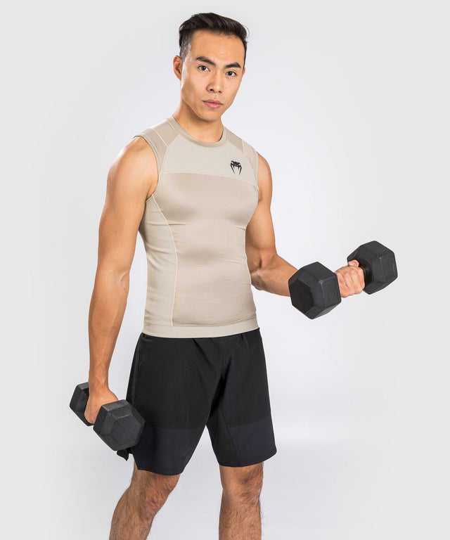 Venum Rashguard G-Fit Air Bez rękawów - Piaskowy - Koszulka