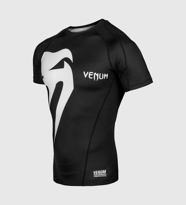 Venum Rashguard Giant Short Sleeves - Black/White - T-shirt