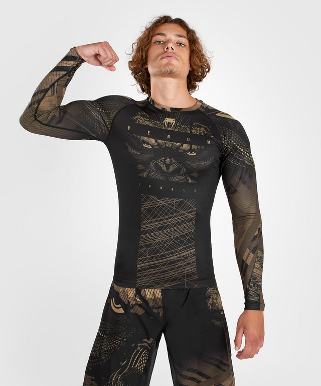 Venum Rashguard Gorilla Jungle Long Sleeves – Black/Brown – T-shirt