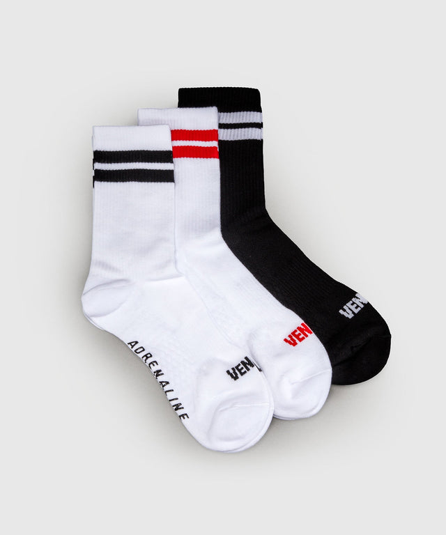 Venum Adrenaline Sportsokken 3-Pack - Zwart/Wit/Rood