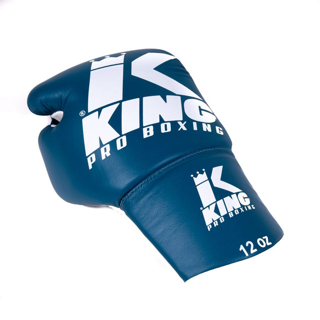 King Pro Boxing BG2 Boxing Gloves with Laces - Blue/White 