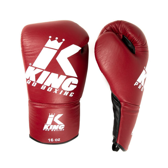 King Pro Boxing BG1 Boxing Gloves with Laces - Red/Black 