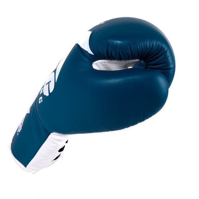 King Pro Boxing BG2 Boxing Gloves with Laces - Blue/White 