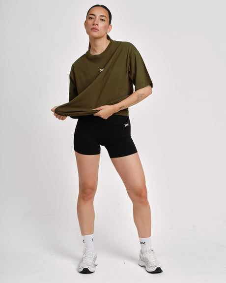Camiseta Caged 'CBU' - Caqui Verde Mujer