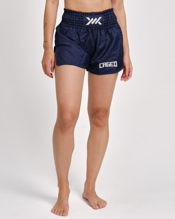 Caged Classic Muay Thai Shorts - Navy Blauw