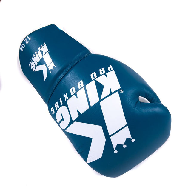 King Pro Boxing BG2 Boxing Gloves with Laces - Blue/White 