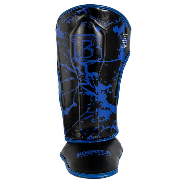 Booster Kickboks Scheenbeschermers Marble Kinderen - Zwart/Blauw