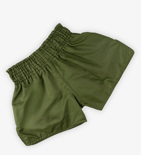Caged Muay Thai Shorts Classic – Khaki Green/Black Women