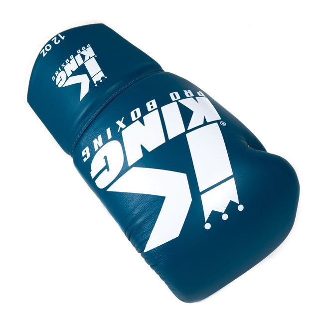 King Pro Boxing BG2 Boxing Gloves with Laces - Blue/White 