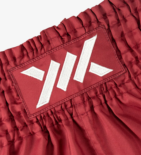 Calções de Muay Thai Caged Classic – Vermelho/Branco mulher