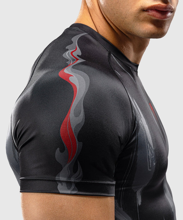 Venum Rashguard Demon Korte Mouwen - Zwart/Grijs