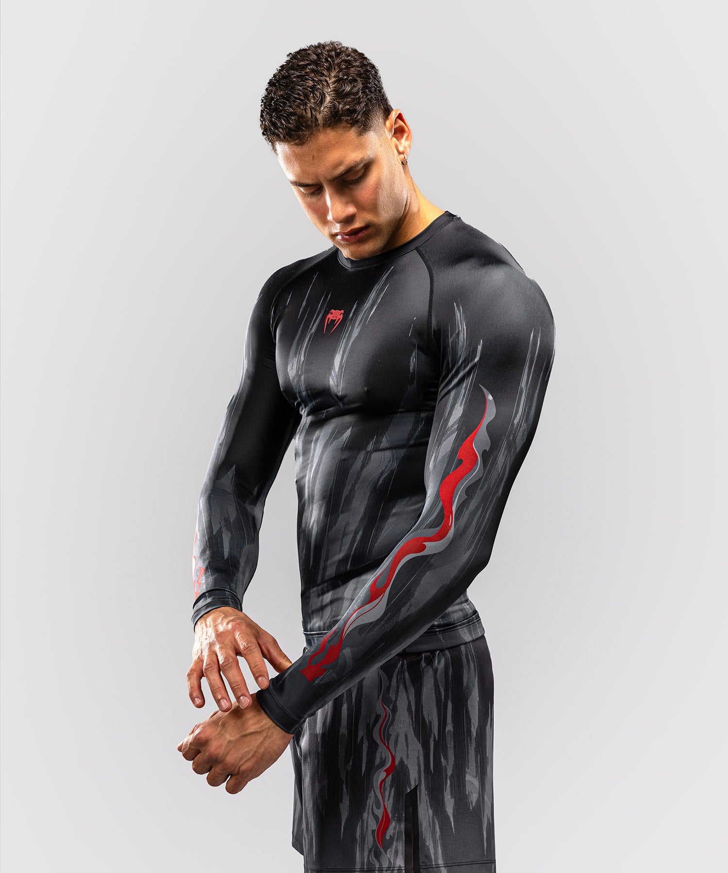 Venum Rashguard Demon Lange Mouwen - Zwart/Grijs