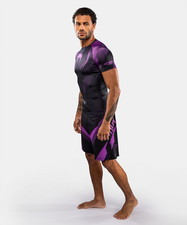 Venum Rashguard No-Gi 6.0 Korte Mouwen - Zwart/Paars