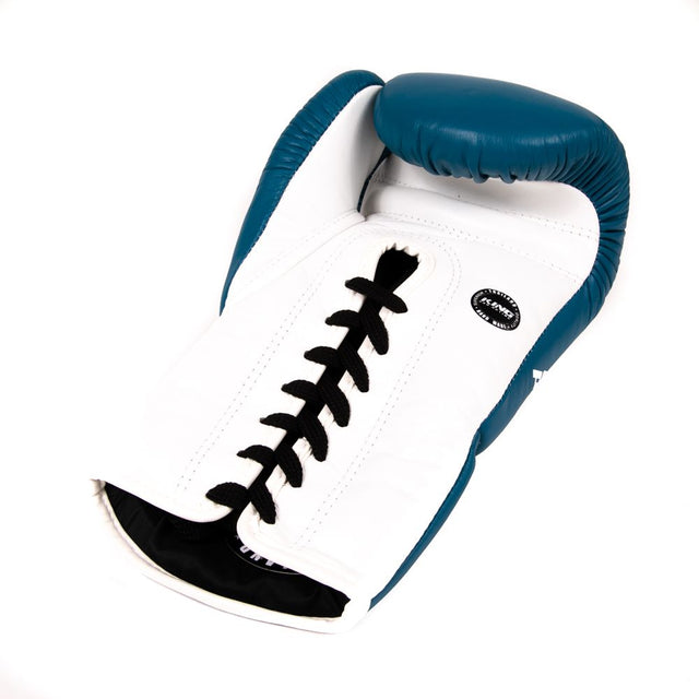 King Pro Boxing BG2 Boxing Gloves with Laces - Blue/White 