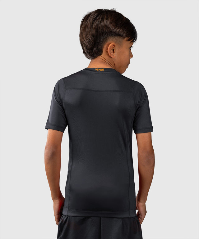Venum Rashguard Attack Korte Mouwen Kinderen - Zwart/Goud