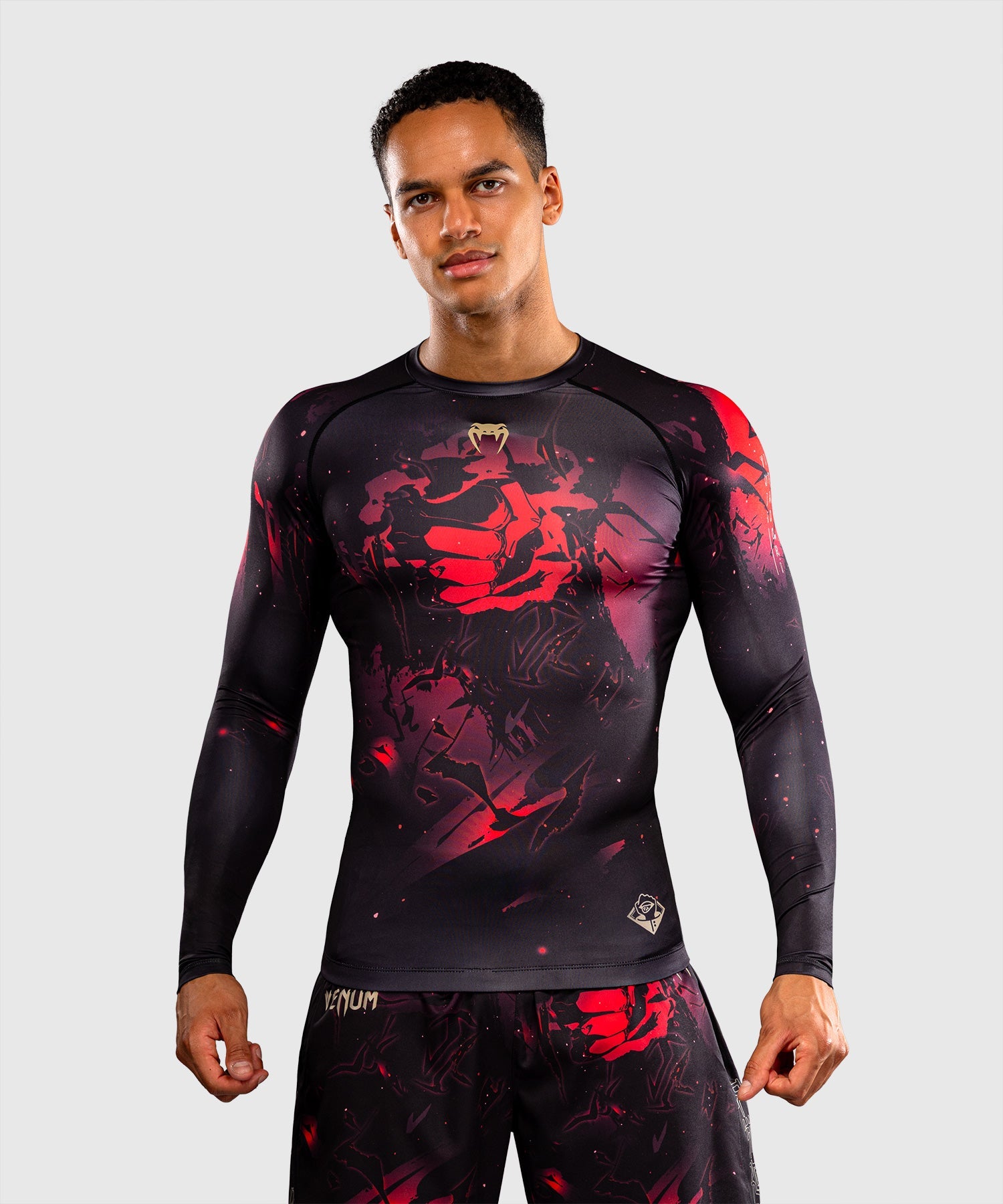 Venum Rashguard x Jujutsu Kaisen Itadori Lange Mouwen - Zwart/Rood