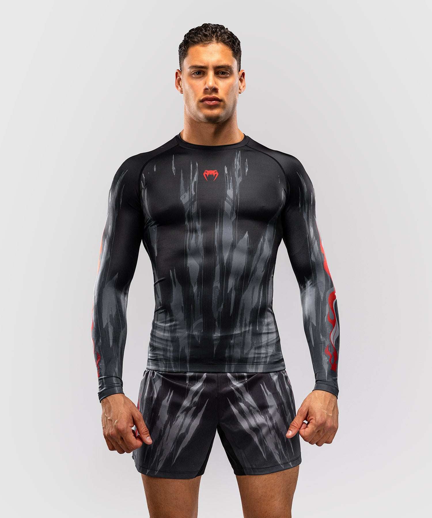 Venum Rashguard Demon Lange Mouwen - Zwart/Grijs