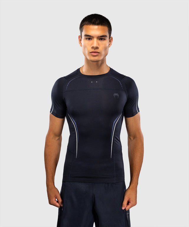 Venum Rashguard G-Core Korte Mouwen - Marineblauw/Wit