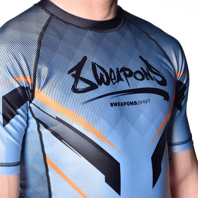 8 WEAPONS Rashguard Shift – Ice Grey/Orange