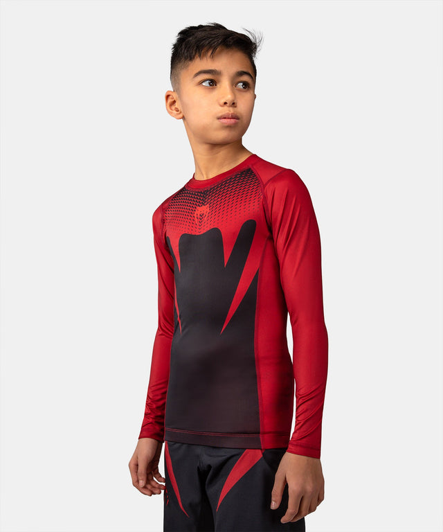 Venum Rashguard Attack Lange Mouwen Kinderen - Zwart/Rood