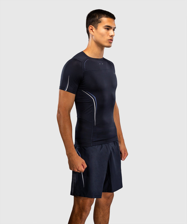 Venum Rashguard G-Core Korte Mouwen - Marineblauw/Wit