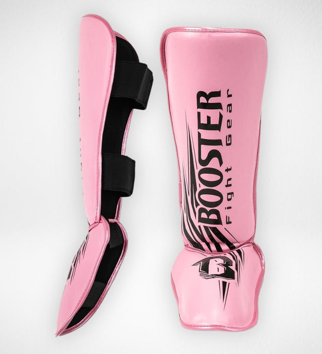 Booster Kickboks Scheenbeschermers Kinderen - Roze/Zwart