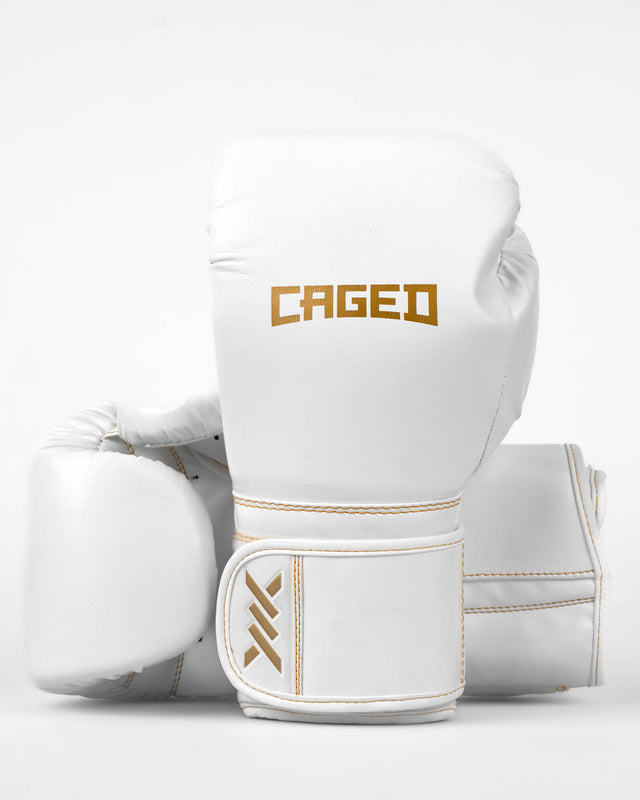 Caged Bokshandschoenen Core - Wit/Goud