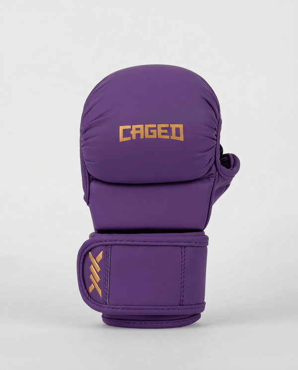 Caged MMA Sparring Shadow Gloves - Purple/Gold
