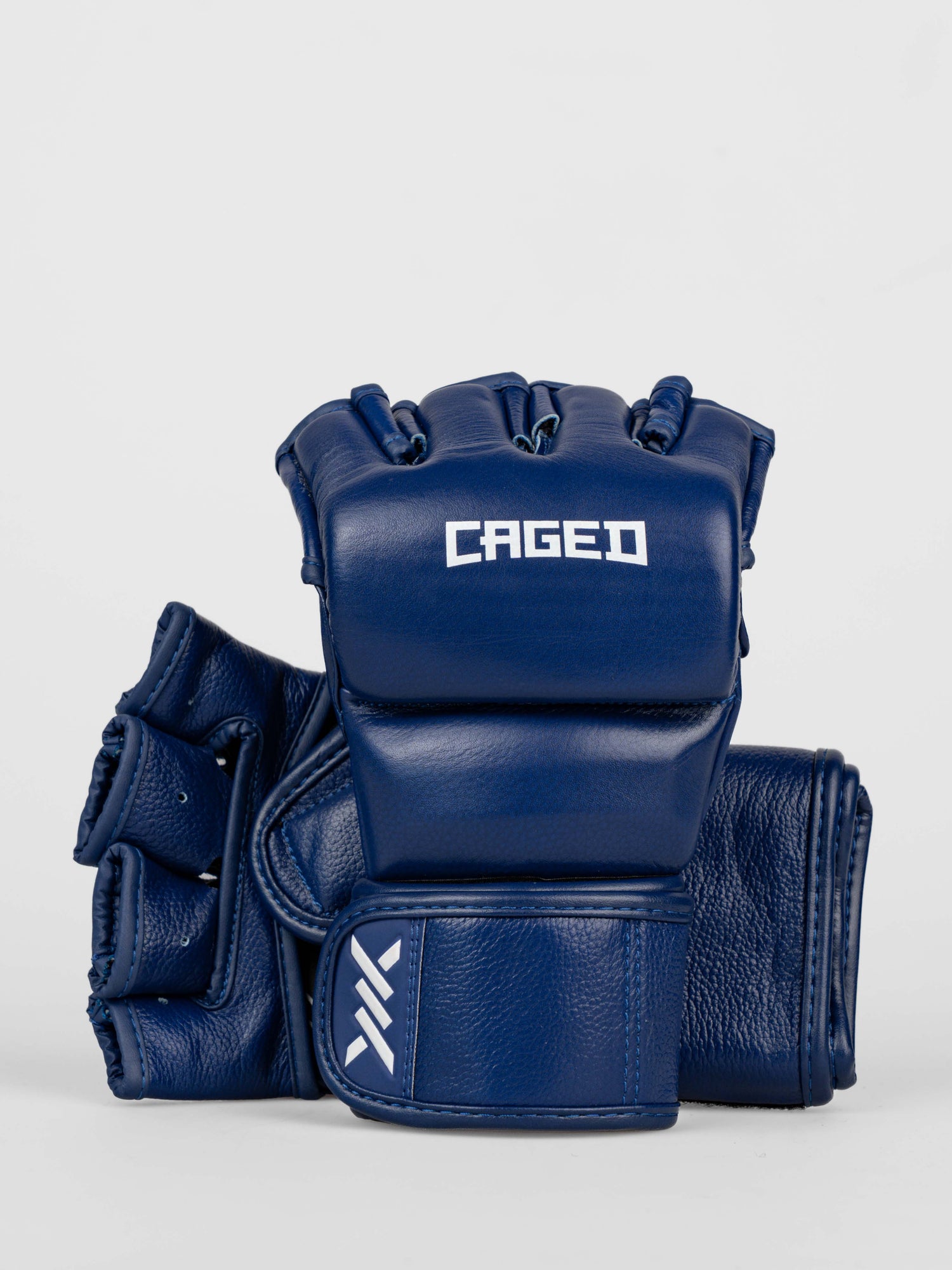 Caged MMA Gloves 'X' Series - Navy Blue/White